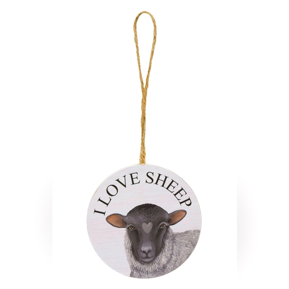 *I Love Farm Animal Round Ornament, Sheep